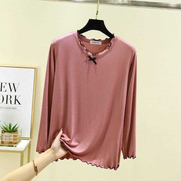 

spring and summer home t shirt womens long sleeved modal cotton internet, White