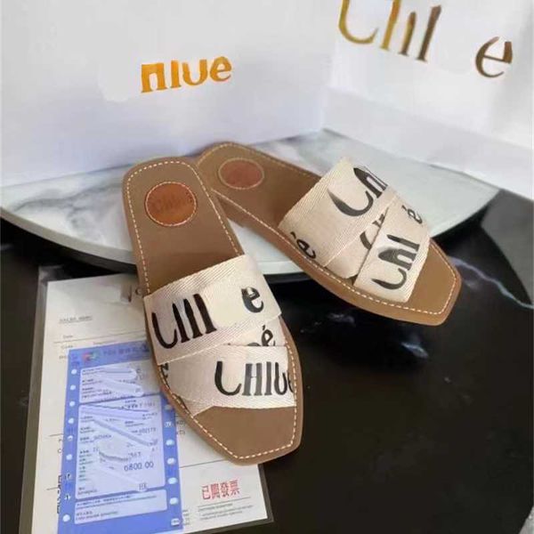 

2023 designer slippers womens comfortable slides fashion letter flat shoes, Black