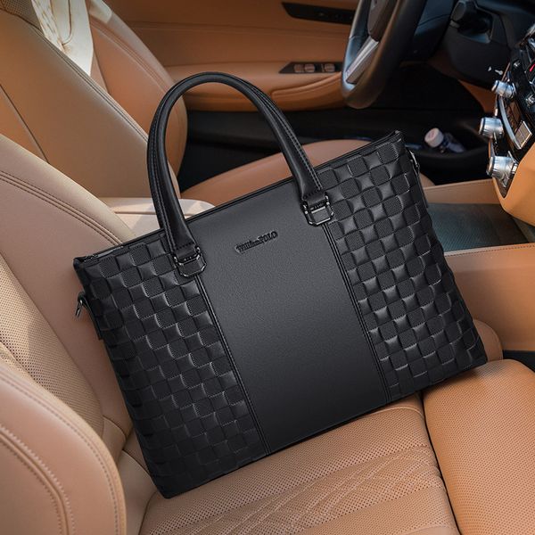 

briefcase men's real cowhide business a4 document bag portable zipper document bag men's office bag