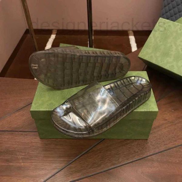 

slippers designer mens women glow transparent crystal sandals summer outdoor beach slides fluoresnt sandal fashion flats flip flops rubber s, Black