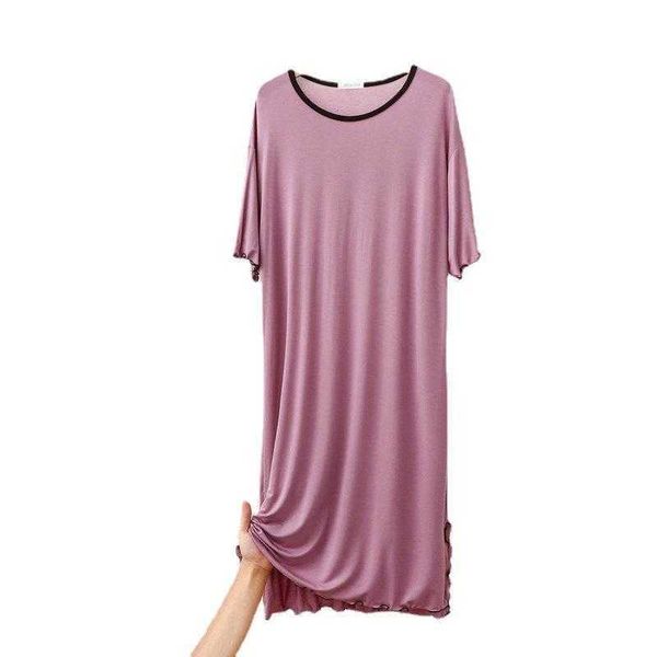 

modal short sleeved flying edge dress womens thin nightdress large size loose