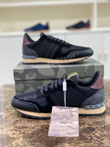 

2023 new luxury designer men boots sneaker fashion casual shoes leather stripes shoe walking mens sports trainers sneakers, Black