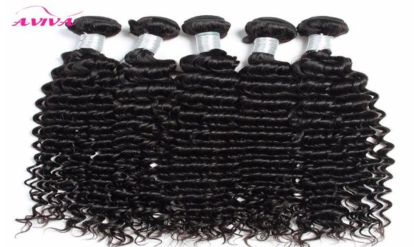 

brazilian deep curly virgin hair weaves 3pcslot natural color jerry curly 100 human hair extensions bundles can be dyed8216353, Black
