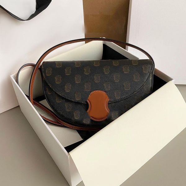 

womens croissant crossbody bag mens clutch half moon hand bag teen triomphe genuine leather shoulder bags luxurys designer fashion hobo tote