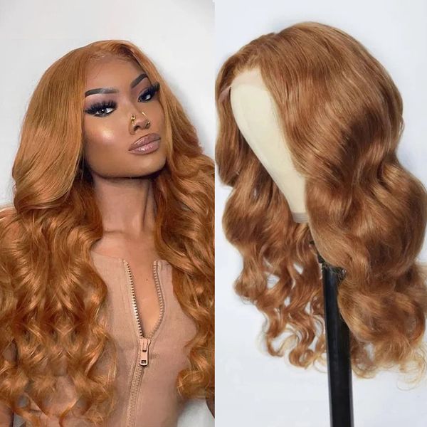 

honey blonde body wave lace wigs for black women synthetic ginger blonde lace wig pre plucked with baby hair 180% density wigsfactory direct