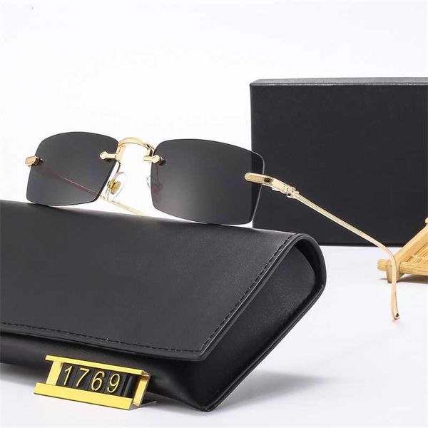 

designer sunglasses 2023 new fashion frameless street p sunglasses for men and women couples driving slim glasses, White;black