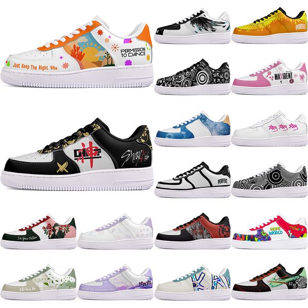 

DIY shoes winter Glossy fashion autumn mens Leisure shoes one for men women platform casual sneakers Classic cartoon graffiti trainers comfortable sports 86537