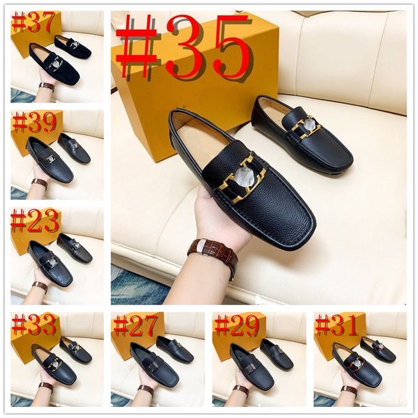 

23model designer men pointed toe lether shoes luxury man business formal shoe male glossy casual loafers shoes plus size 46 zapatos hombre c, Black