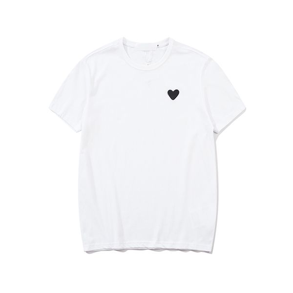 

shirt cdg fashion mens play t designer red heart shirt commes casual women shirts des badge garcons high quanlity tshirts cotton embroidery, White;black