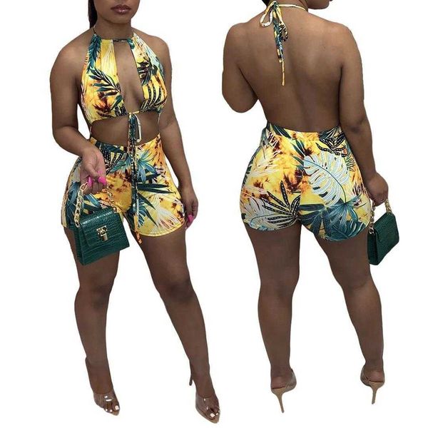 

womens nightclub uniforms halter strap printing swimsuit jumpsuit, Black;white