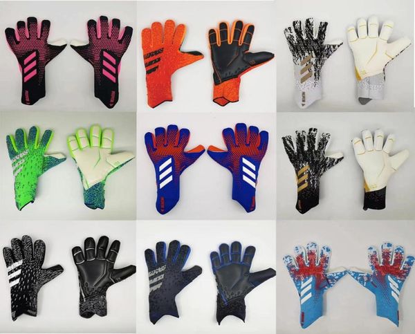 

new goalkeeper sports gloves finger protection professional men football gloves adults kids thicker goalie soccer glove2617991, Black