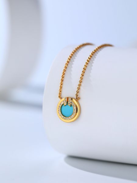 

2023 luxury women's necklace fashion designer round mini necklace super beautiful set with natural gems unique novel design no box, Silver