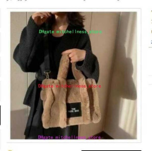 

woman the tote bags plush bag large capacity messenger bag portable autumn winter commuting fashion shopping satchels luxury designer purses