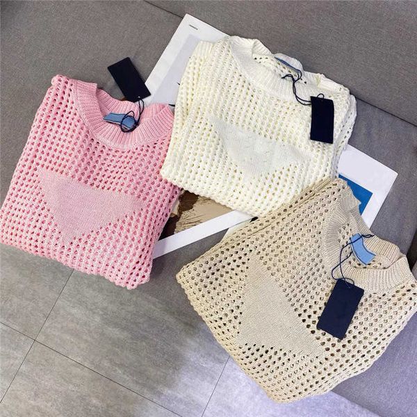 

prad hollow out women sweaters embroidered letter sweater girl loose sweatshirts with tags spring autumn knitted pullover, White;black