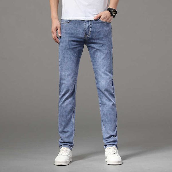 

ordinary summer pants denim blue casual waist youth cotton micro elastic jeans