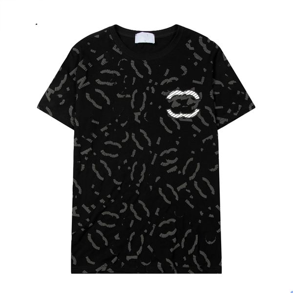 

men's t-shirt fashion men's t-shirts 2023 channel new cotton soft anti-wrinkle retro decorative printing letters casual student lo, White;black