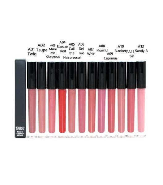 

metal liquid matte lipstick lip gloss liuqid lipsticks rouge a levre 12 colors nutritious hydrating natural whole cosmetics li3918054