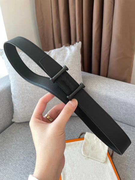 

designer belts for men h double h buckle belts women's leather fashion belts men's classic casual double-sided waistbands for woma, Black;brown