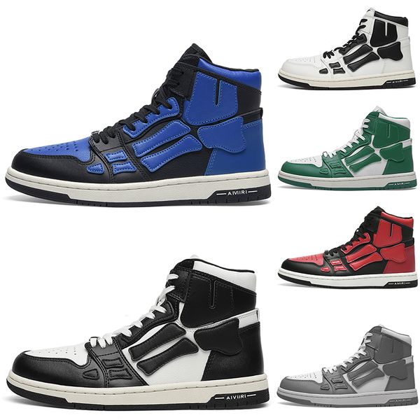 

skel-hi shoes sneakers luxury designer men spring leather bones applique upper eva footbed high- quality sport shoe fashionable