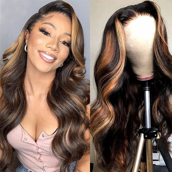 

highlight lace front wigs for black women synthetic loose wave wig ginger blonde orange body wave lace front wig with baby hairf