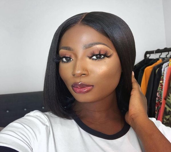 

ishow 2x6 bob lace frontal wigs brazilian virgin hair straight lace front human hair wigs swiss lace closure wig pre plucked5496578, Black;brown