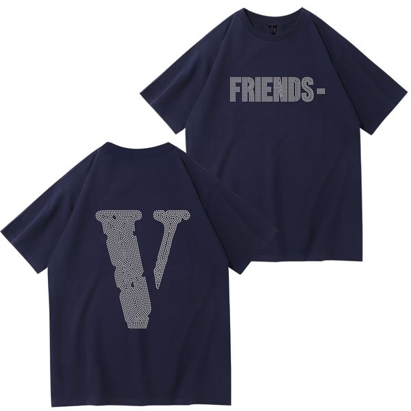 

vlone new brand printed shirts men and women o-neck cotton tee casual short sleeve classic fashion trend for simple street hip-hop, White;black