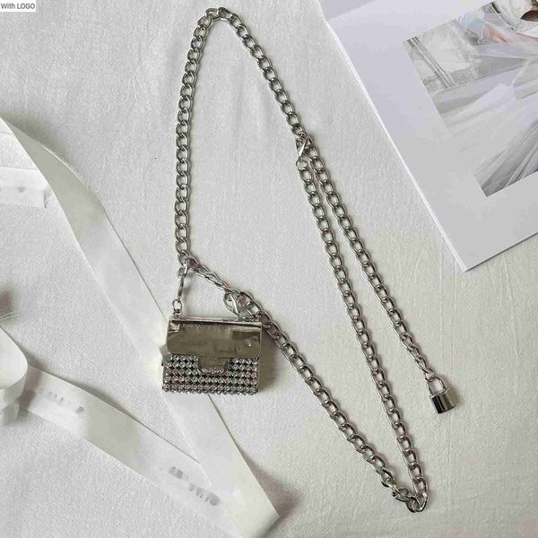 

bag evening cc bags necklace luxury brand rhinestone design letter waist chain bag female metal letter rhinestone hollow out decorative wind