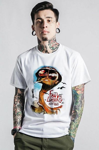 

men's t shirts fear and loathing in las vegas t-shirt exclusive vintage clothing retro o neck tee shirt, White;black