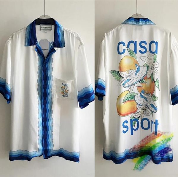 

2023ss shirt men women 1 quality hawaii beach silk shirts, White;black