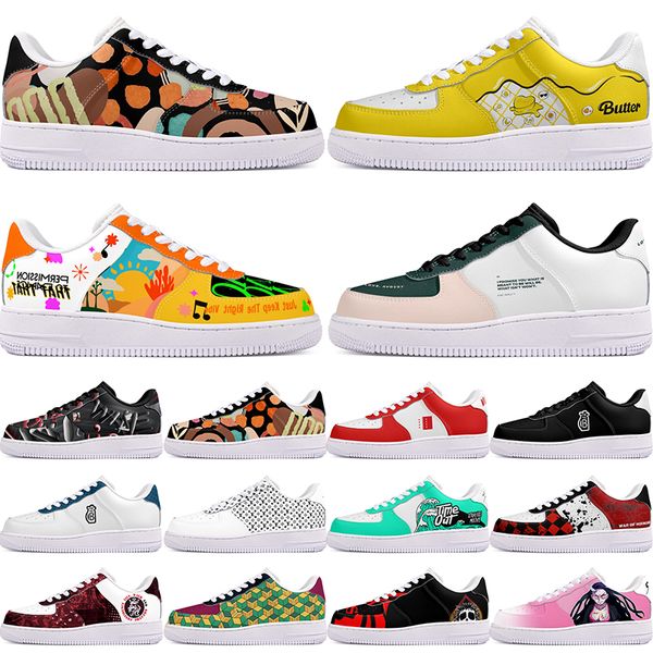 

DIY shoes winter fashionable autumn mens Leisure shoes one for men women platform casual sneakers Classic cartoon graffiti trainers comfortable sports 68963