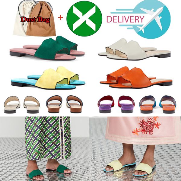 

with box new designer sandals solid womens slippers ladies cartoon big head orange white oran retro open toe slides genuine brilliant leathe, Black