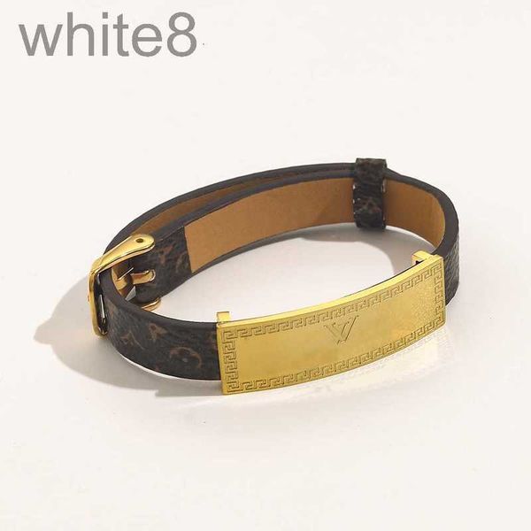 

bangle designernew style fasion bracelets women designer jewelry faux leater 18k gold plated stainless steel bracelet womens wedding gifts z, Black