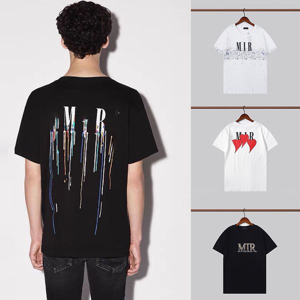 

Designer Tshirt Limited Edition Couples Tees Street Wear Summer Fashion Brand miri Shirt Splash-ink Letter Print Short Sleeve Casual Loose Men's Tee Men T Shirt, 12