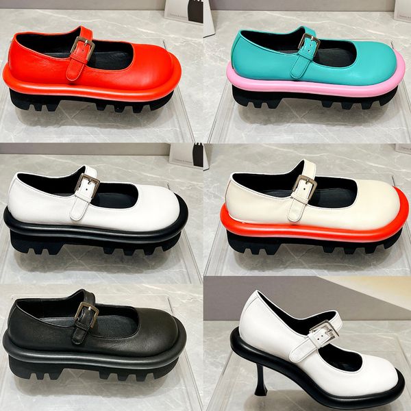 

new style 2023 designer shoes jw sandals bumper-tube loafer muler mulers anderson mary jane single shoe thick bottom chunky big head 5cm gen, Black