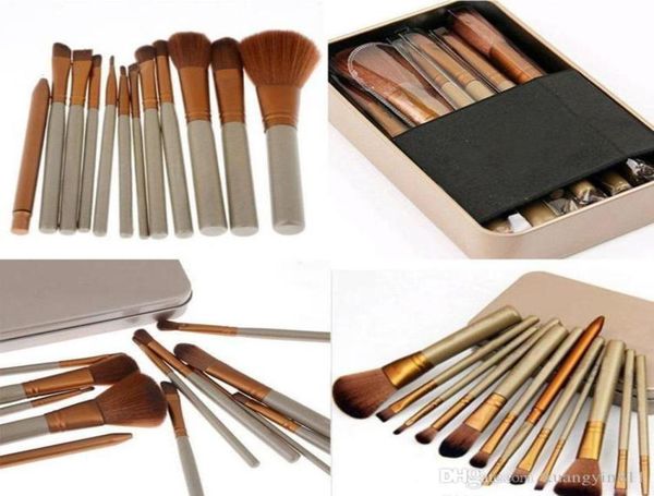 

12 pcs makeup brushes cosmetic facial make up brush tools makeup brushes set kit with retail box 2287371
