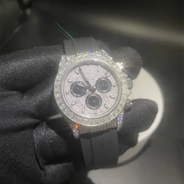 

luxury mens watch for men movement watches designer watches moissanite vvs diamond man watch montre luxe iced out automatic watch women orol, Slivery;brown