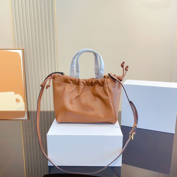 

designer bag leather women's bag cowhide chain bag drawstring small handheld diagonal straddle women's bag