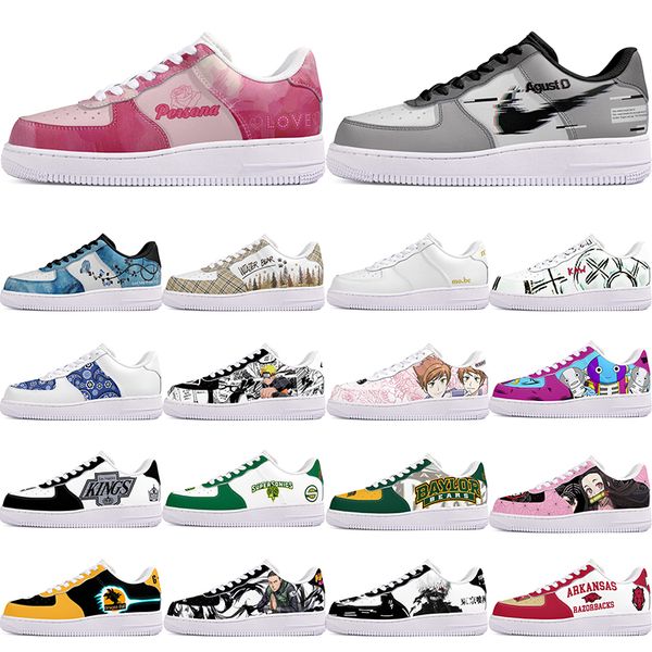 

DIY shoes winter Glossy fashion autumn mens Leisure shoes one for men women platform casual sneakers Classic cartoon graffiti trainers sports 207566-1