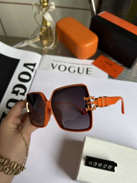 

sunglasses new h letter orange high-grade fashion polarizer anti-ultraviolet sunglasses for women, White;black