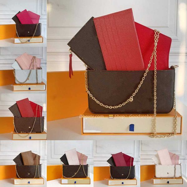 

m61276 7aaaquqlity chain designer bag wallet purse genuine leather handbag clutch cross body shoulder bags underarm hobo genuine leather wit