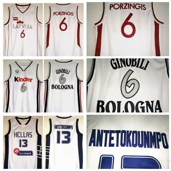 

ncaa greece dwayne hellas giannis antetokounmpo jerseys 13 italy kinder bologna 6 manu ginobili latvija kristaps porzingis basketball white, Black