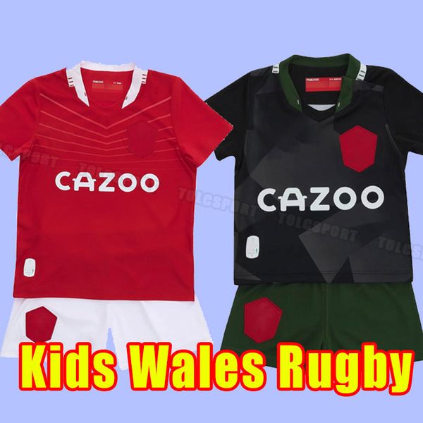 

kids 2021 2022 2023 rugby league jersey welsh 150th anniversary version classic 22 23 hero vintage souvenir editiond shirts world cup traini, Black;gray