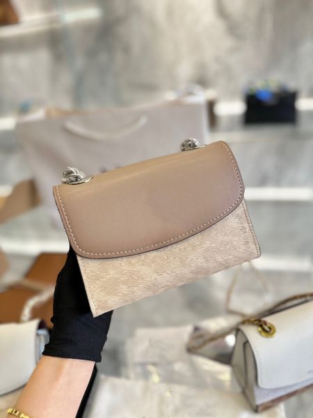 

fashion camellia logo shoulder bag women flap bag metal buckle logo chain leather canvas designer luxury bag