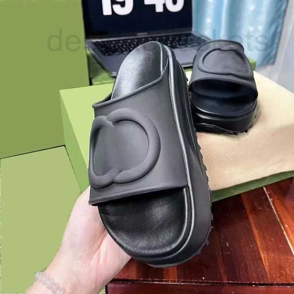 

slippers designer rubber sliders platform sandals women hole mens thick bottom eva shoes increased non-slip casual shoe 35-45 71m5, Black