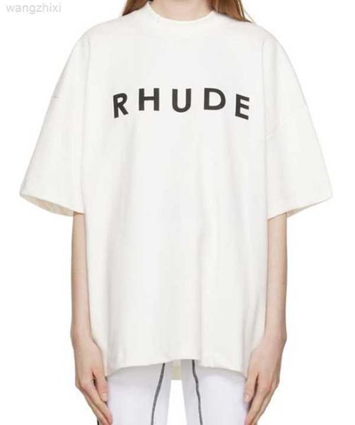

rhude short sleeve designer shir men women 1 1 high-qualiy tee oversized s us size, Black