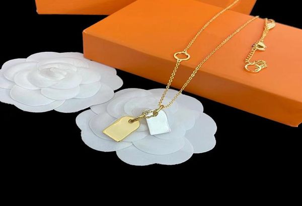 

luxury v brand classic designer pendant necklaces gold silver 2 colors tags clavicle chain necklace wedding party jewelry for wome7171699