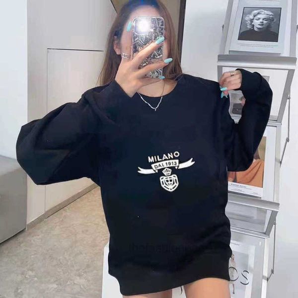 

prad women blouses shirts high necks hoodie long sleeves sweatshirt for lady slim style letters printed tees terry jumpers, White