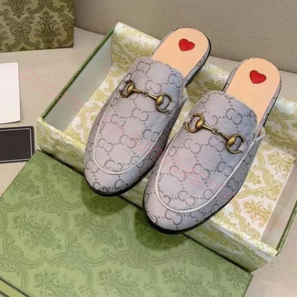 

luxury designer leather loafers sandals women men leather summer outdoor slippers mules fur slippers flats fashion metal chain lady casual s, Black