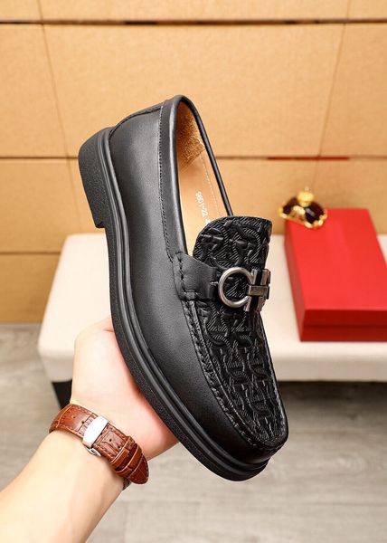 

2023 mens dress shoes business casual office oxfords male genuine leather brand designer formal party platform flats size 38-45, Black