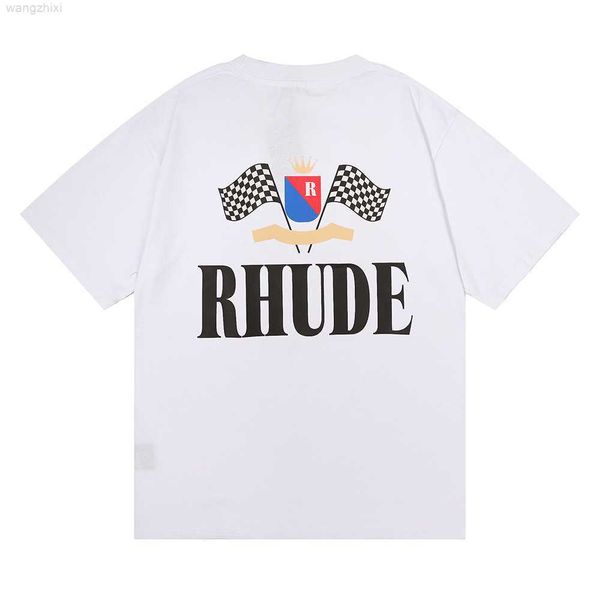 

2023 designer rhude mens t shirts summer women clothing fashion short sleeves eu size s-xxl 3color, Black
